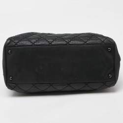 Chanel Black Quilted Shimmer Leather Medium Just Mademoiselle Bowler Bag