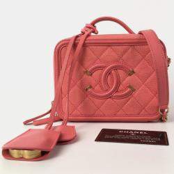 Chanel Peach Leather Small Filigree Shoulder Bags