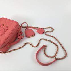 Chanel Peach Leather Small Filigree Shoulder Bags