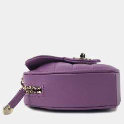 Chanel Purple Leather XS CC In Love Heart Shoulder Bags