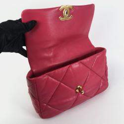 Chanel Pink Leather Small 19 Shoulder Bag