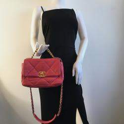 Chanel Pink Leather Small 19 Shoulder Bag