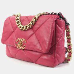 Chanel Pink Leather Small 19 Shoulder Bag