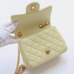 Chanel Quilted Lambskin Mini Sweet Camellia Adjustable Chain Square Flap Bag 