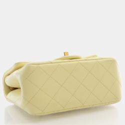 Chanel Quilted Lambskin Mini Sweet Camellia Adjustable Chain Square Flap Bag 