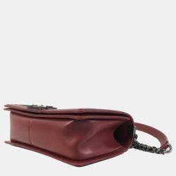 Chanel Red Lambskin Leather Medium Boy Bag