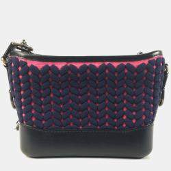 Chanel Knit Fabric and Leather Small Gabrielle Shoulder Bags