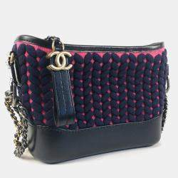 Chanel Knit Fabric and Leather Small Gabrielle Shoulder Bags