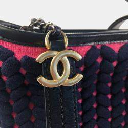 Chanel Knit Fabric and Leather Small Gabrielle Shoulder Bags