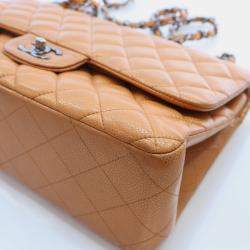 Chanel Brpnze Patent Leather Jumbo Classic Double Flap Shoulder Bag