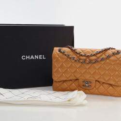 Chanel Brpnze Patent Leather Jumbo Classic Double Flap Shoulder Bag