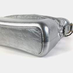 Chanel Silver Leather Medium Gabrielle Shoulder Bags