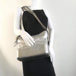 Chanel Silver Leather Medium Gabrielle Shoulder Bags