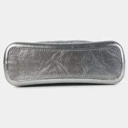 Chanel Silver Leather Medium Gabrielle Shoulder Bags