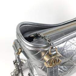 Chanel Silver Leather Medium Gabrielle Shoulder Bags
