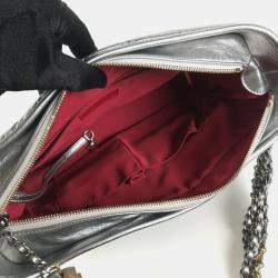 Chanel Silver Leather Medium Gabrielle Shoulder Bags