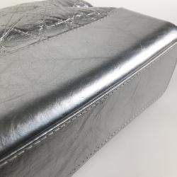 Chanel Silver Leather Medium Gabrielle Shoulder Bags