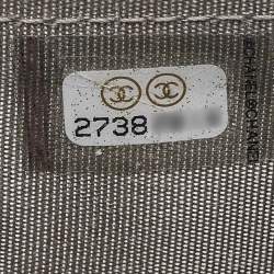 Chanel Grey Quilted Caviar Leather Boy Wallet