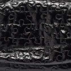Pre Owned Chanel Black Patent Leather Puzzle Accordion Flap Bag