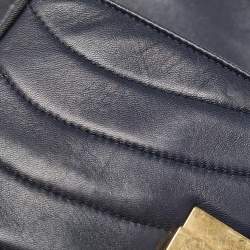 Pre Owned Chanel Navy Blue Quilted Leather Medium Pagoda Flap Bag