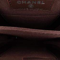 Pre Owned Chanel Black CC Quilted Lambskin Zip Phone Case