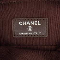 Pre Owned Chanel Black CC Quilted Lambskin Zip Phone Case