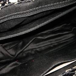 Pre Owned Chanel Black/Ivory Patterned Leather Chain Shoulder Bag