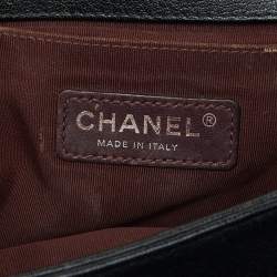 Chanel Black Quilted Patent and Leather Medium Boy Flap Bag