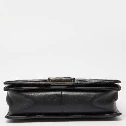 Chanel Black Quilted Patent and Leather Medium Boy Flap Bag
