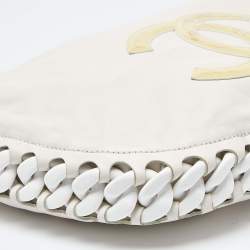 Chanel White Leather CC Modern Chain Hobo