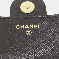 Chanel Black Caviar Leather Chain Shoulder Bag 