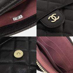 Chanel Black Caviar Leather Chain Shoulder Bag 