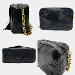 Chanel Black 1992 V Stitch Bijou  Shoulder Bag 