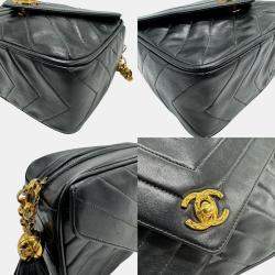 Chanel Black 1992 V Stitch Bijou  Shoulder Bag 