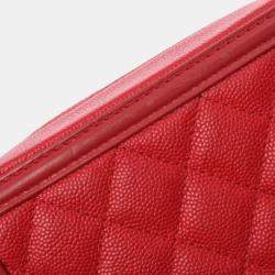 Chanel Red Leather Small Filigree Shoulder Bags