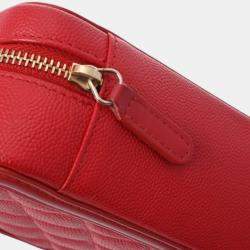 Chanel Red Leather Small Filigree Shoulder Bags