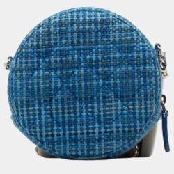 Chanel Quilted Tweed Round Clutch With Chain