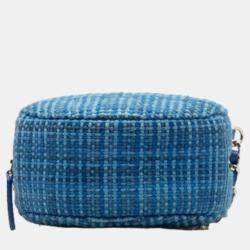 Chanel Quilted Tweed Round Clutch With Chain