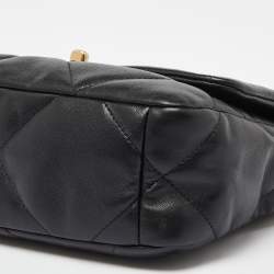 Pre Owned Chanel Black Quilted Leather Small 19 Flap Bag