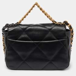 Pre Owned Chanel Black Quilted Leather Small 19 Flap Bag
