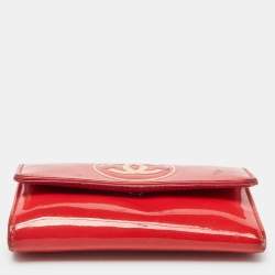 Chanel Red Patent Leather CC Compact Wallet