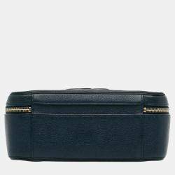 Chanel Navy Blue Large Caviar CC Filigree Vanity Case