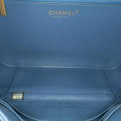 Chanel Navy Blue Large Caviar CC Filigree Vanity Case