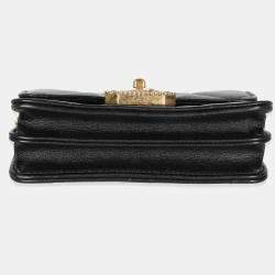 Pre Owned Chanel Black Quilted Calfskin Leather Strass Mini CC Flap Bag