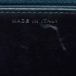 Chanel Metallic Teal Lizard CC Classic Wallet on Chain  