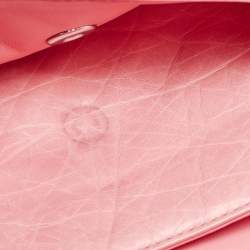 Pre Owned Chanel Pink Quilted Aged Leather CC Double Flap Bag