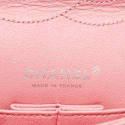 Pre Owned Chanel Pink Quilted Aged Leather CC Double Flap Bag