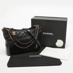 Chanel Black Quilted Aged Leather Medium Gabrielle Hobo
