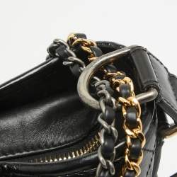 Chanel Black Quilted Aged Leather Medium Gabrielle Hobo