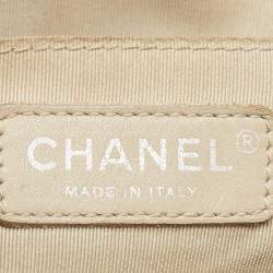 Pre Owned Chanel Navy Blue Perforated Leather Punch Flap Bag